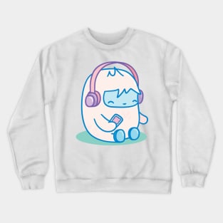 Yeti with headphones and a pop tart Crewneck Sweatshirt